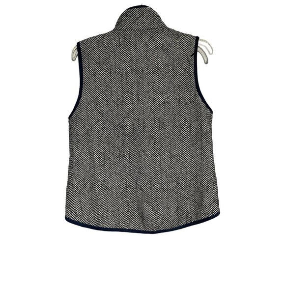 Honey Punch Womens Full Zip Linen Blend Herringbone Contrast Vest Pockets Size M - Picture 4 of 7